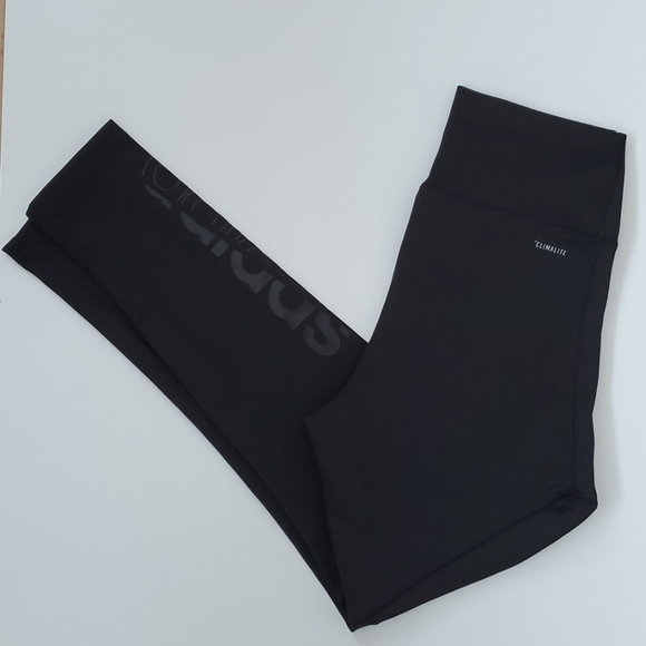 ADIDAS Climalite Claasic Black 7/8 High Rise Leggings Sz S - Picture 2 of 12